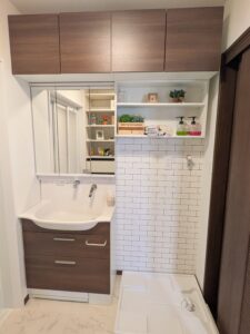 収納たっぷりの洗面所～エスアール水戸ショールーム～