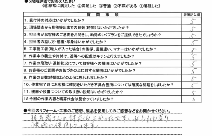 洗面台水栓交換工事