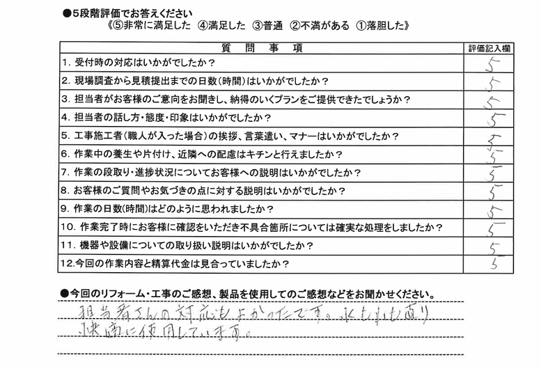 洗面台水栓交換工事