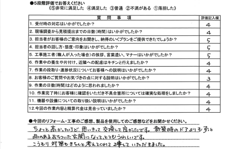 玄関ドア交換工事