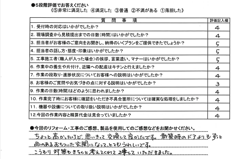 玄関ドア交換工事