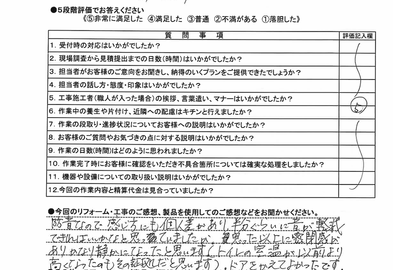 トイレドア交換工事